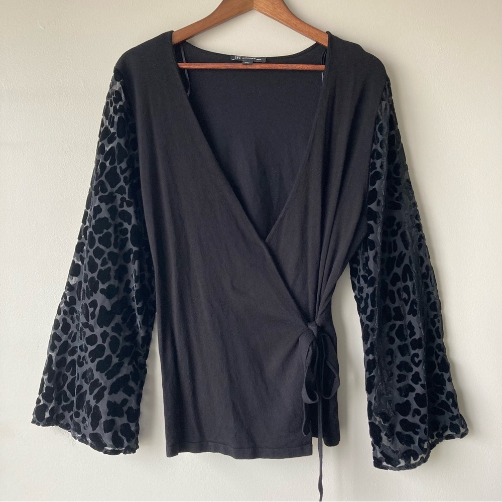Velvet Burnout Faux Wrap Sweater Women’s XL - Picture 2 of 10